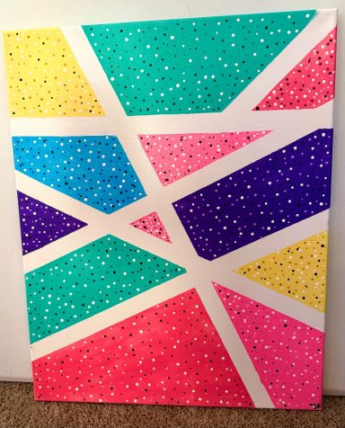 Confetti Connections| Original by Shaneah R Original Colorful Geometric abstract acrylic painting