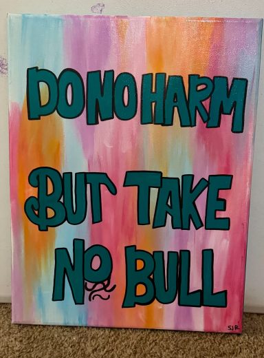 Grace & Grit| Original by Shaneah R Inspirational quote acrylic painting with pastel background