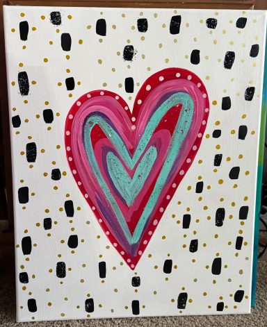 Original Hand-Painted Colorful Heart acrylic artwork