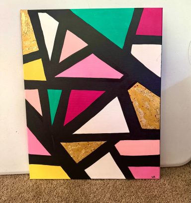 Golden Connections| Original By Shaneah R Original colorful Geometric abstract acrylic painting